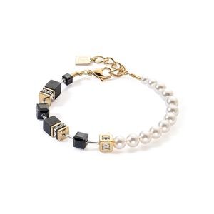 Coeur de Lion GeoCUBE Precious Fusion Pearls Bracelet Black-Gold NWT